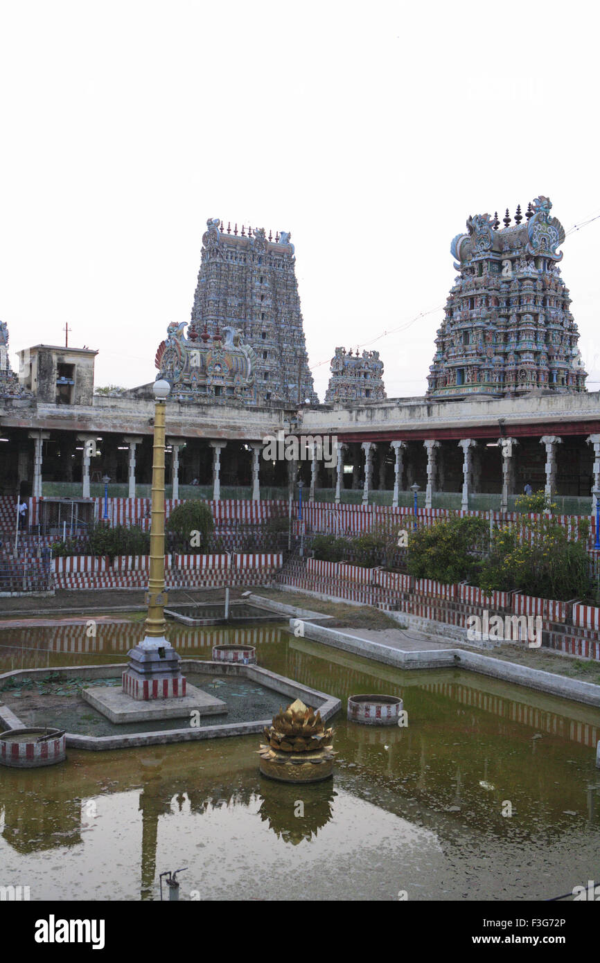 Meenakshi Amman Tempel erbaut 1623 55; Dravidian Architektur; Madurai; Tamil Nadu; Indien Stockfoto