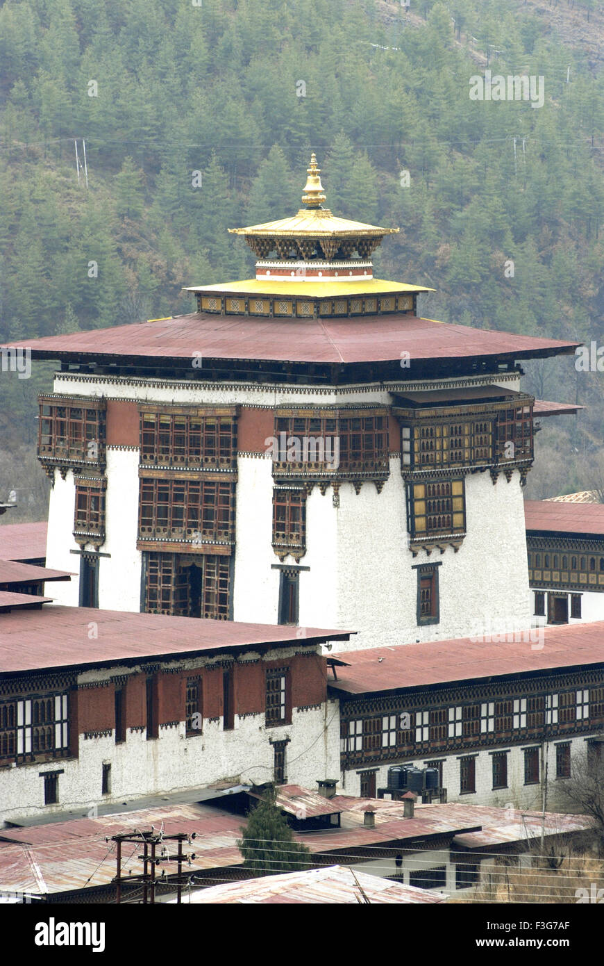 Königlichen Palast von Bhutan König hautnah am Hauptstadt Thimpu Royal Govt von Bhutan Stockfoto
