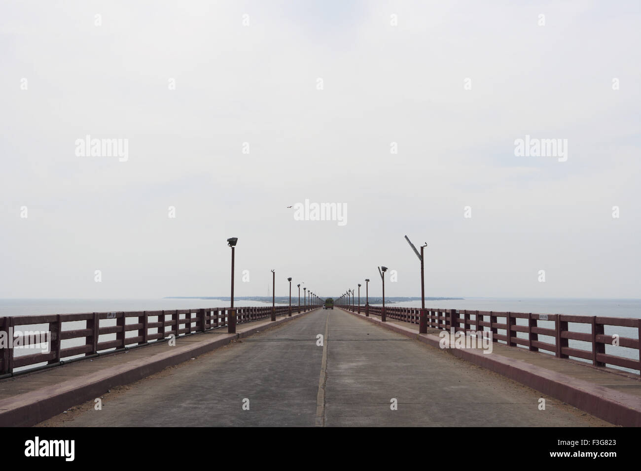 Indira Gandhi Bridge; Annai Indira Gandhi Road Bridge; Rameswaram; Tamil Nadu; Indien; Asien Stockfoto