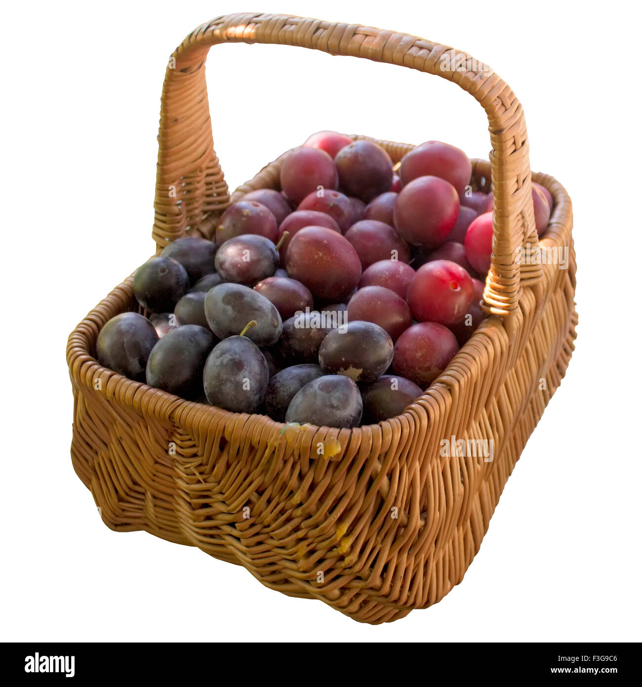 Pflaume, ist Obst, Rohöl, Korb, Ripe, Sweet, Produkt, Obst, Lebensmittel viel. Stockfoto