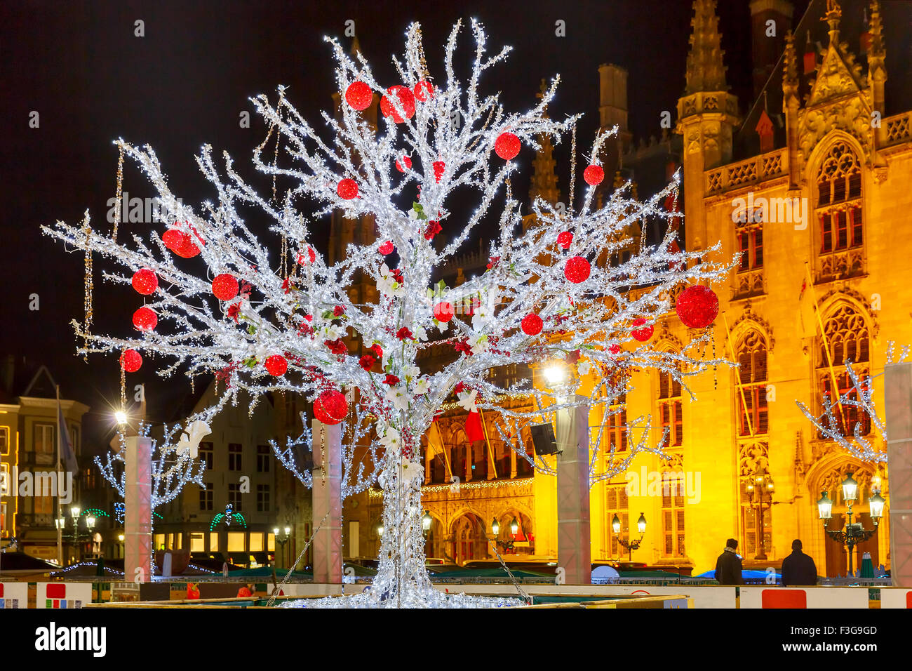 Weihnachten-Marktplatz in Brügge, Belgien Stockfoto