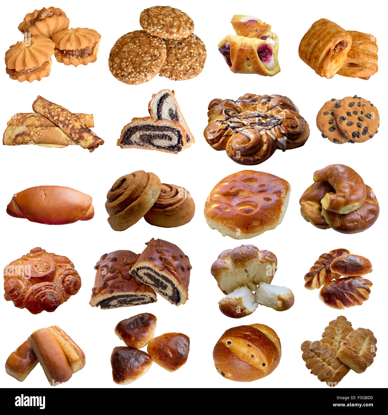 Bäckerei, Kuchen, gelb, Haus, kleine Brote, Lebensmittel, frisch, lecker, Frühstück, Einzelhandel. Stockfoto