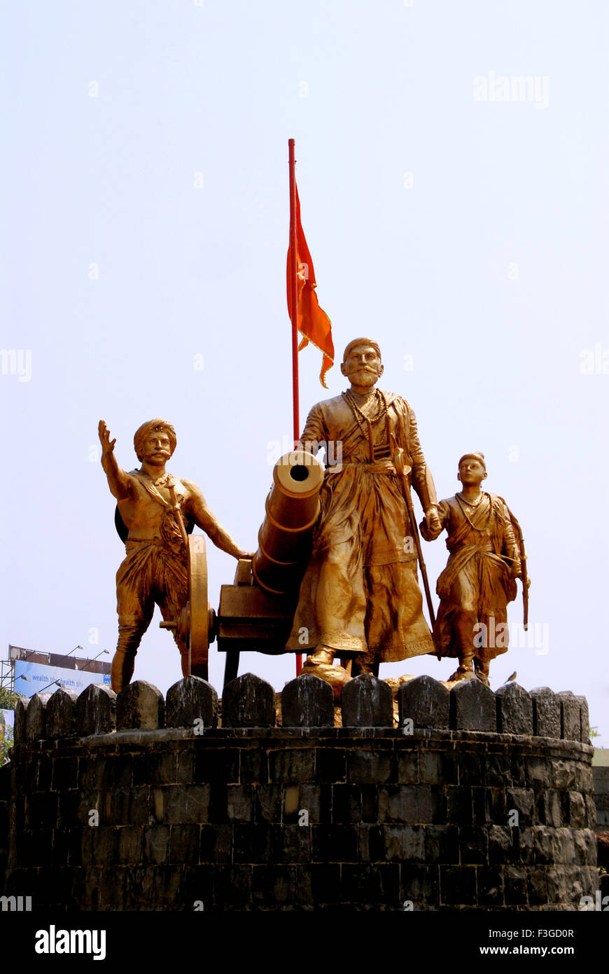 Statue von Maratha Krieger Shri Chhatarpati Shivaji Maharaj; Bombay jetzt Mumbai; Maharashtra; Indien Stockfoto