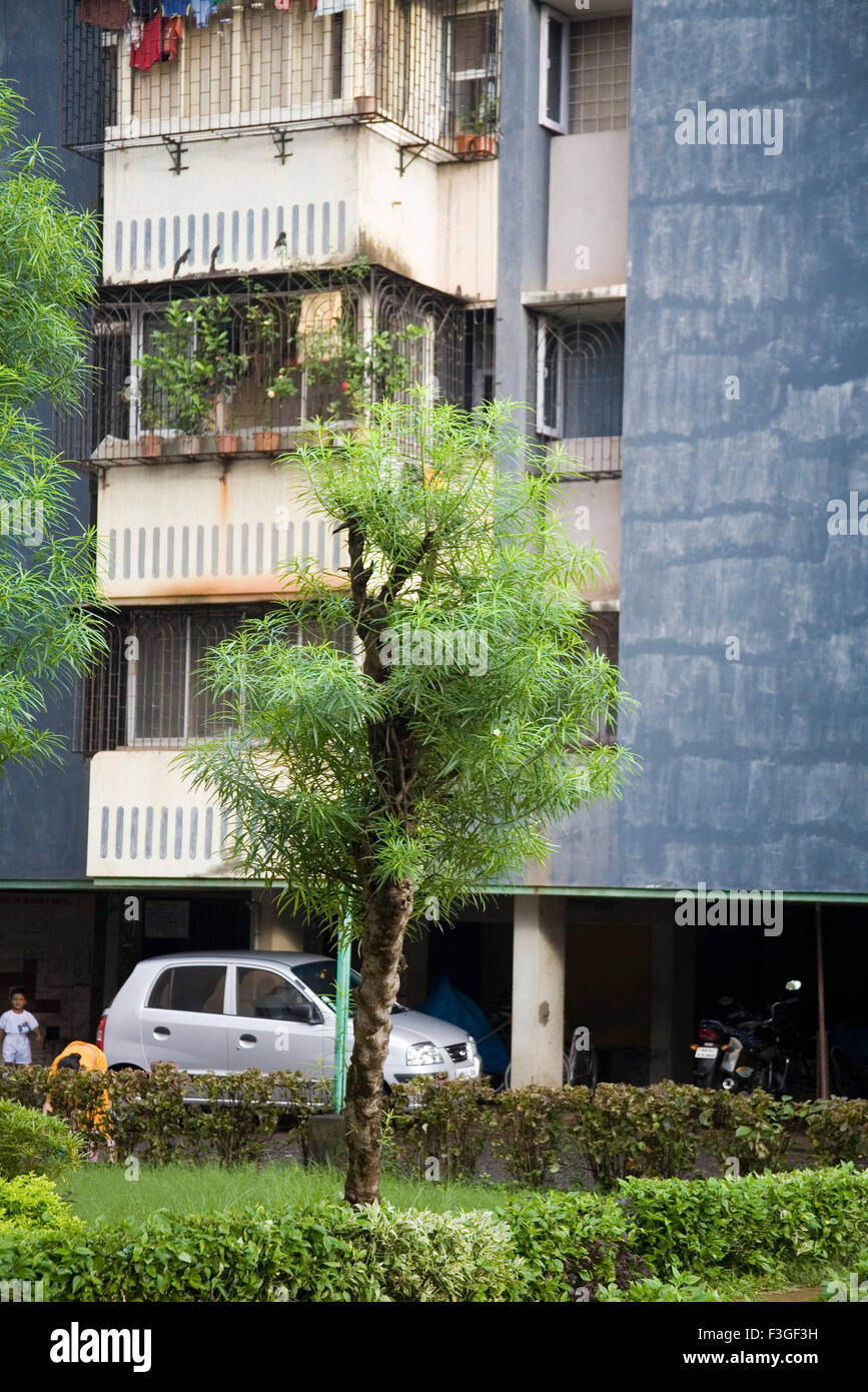 Srishti Komplex; Vier Stockwerke Haus Mehrfamilienhaus; Mira Straße; Mumbai Bombay; Maharashtra; Indien Stockfoto