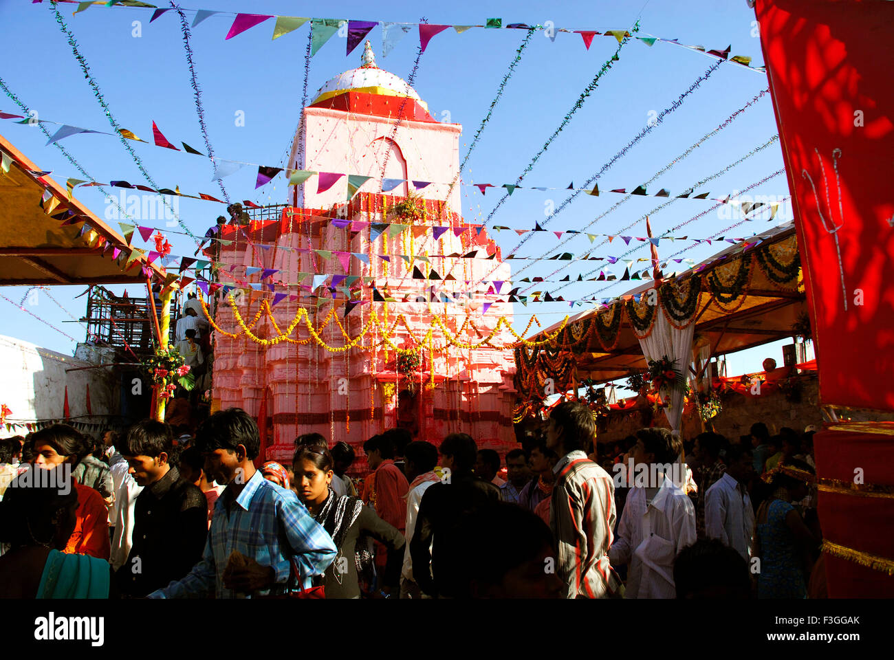 Mahakali Mata Mandir; Maha Kali Tempel; Kalika Mata Tempel; Maa; Hindu Göttin Tempel; Pavagadh; Pavagadh Hügel; Panchmahal Bezirk; Gujarat; Indien; Asien Stockfoto