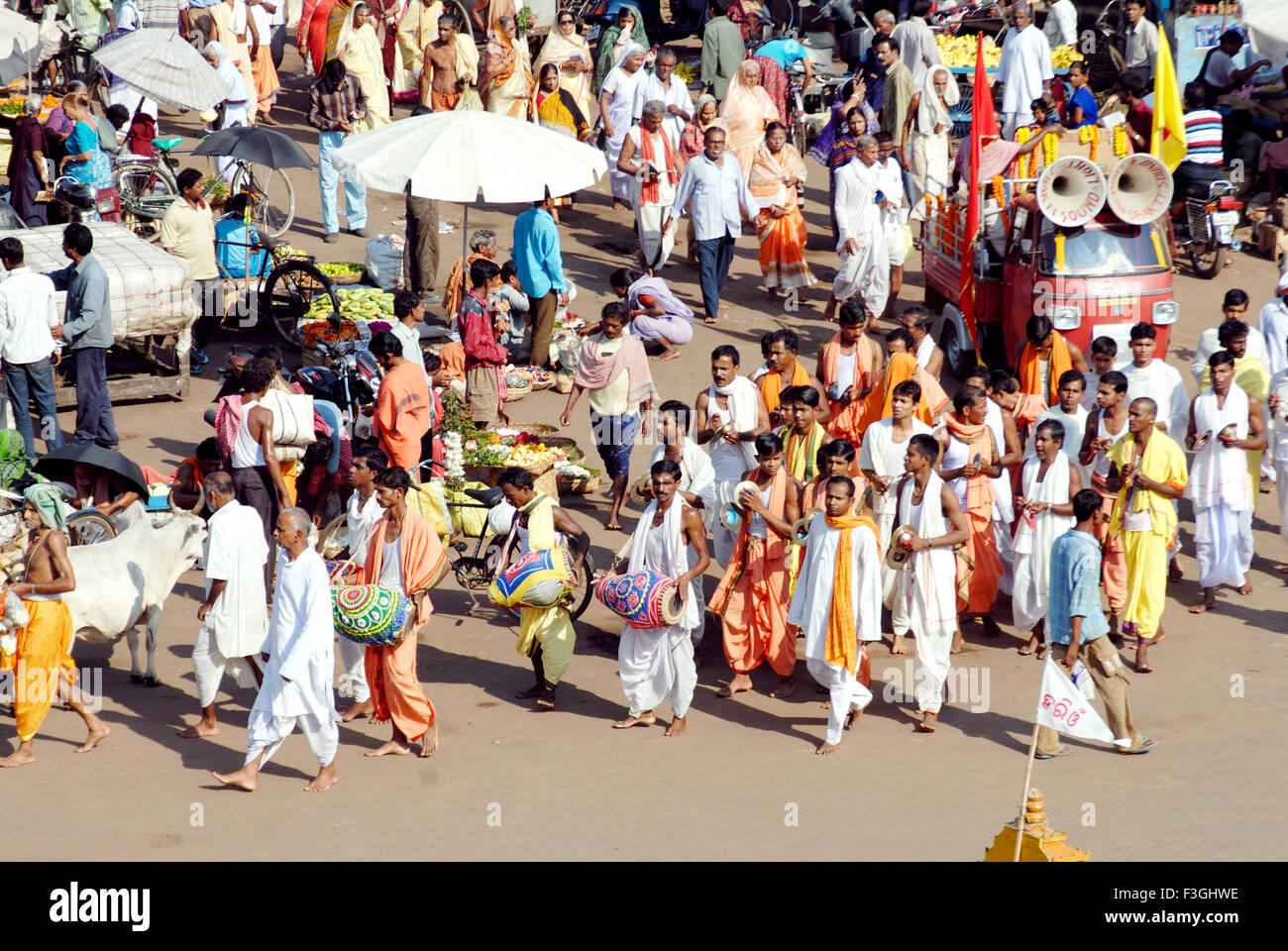 Jagannathpuri Tempel, Gott Krishna gewidmet; Baldev und Subhadra; Puri; Orissa; Indien Stockfoto