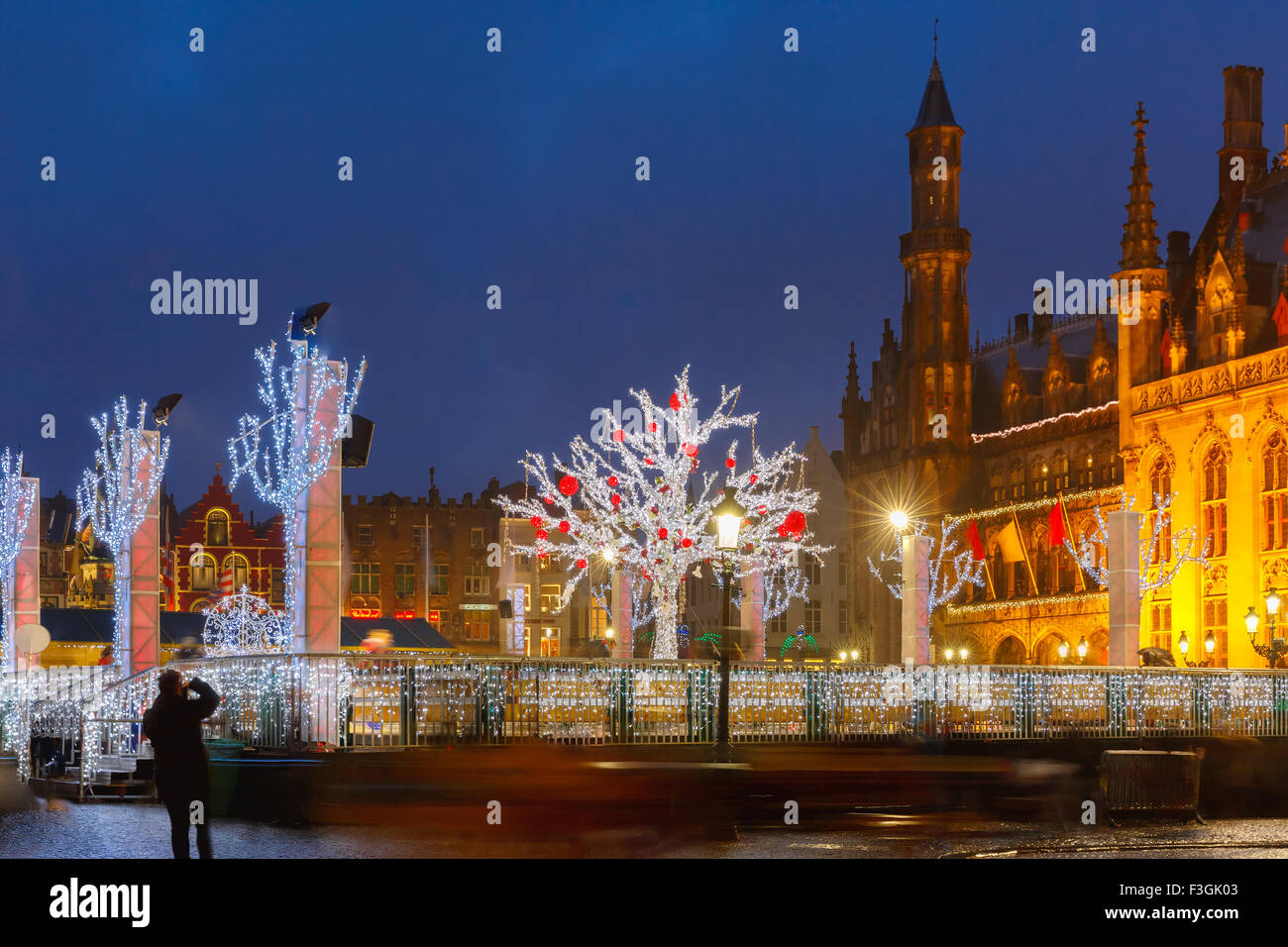 Weihnachten-Marktplatz in Brügge, Belgien Stockfoto