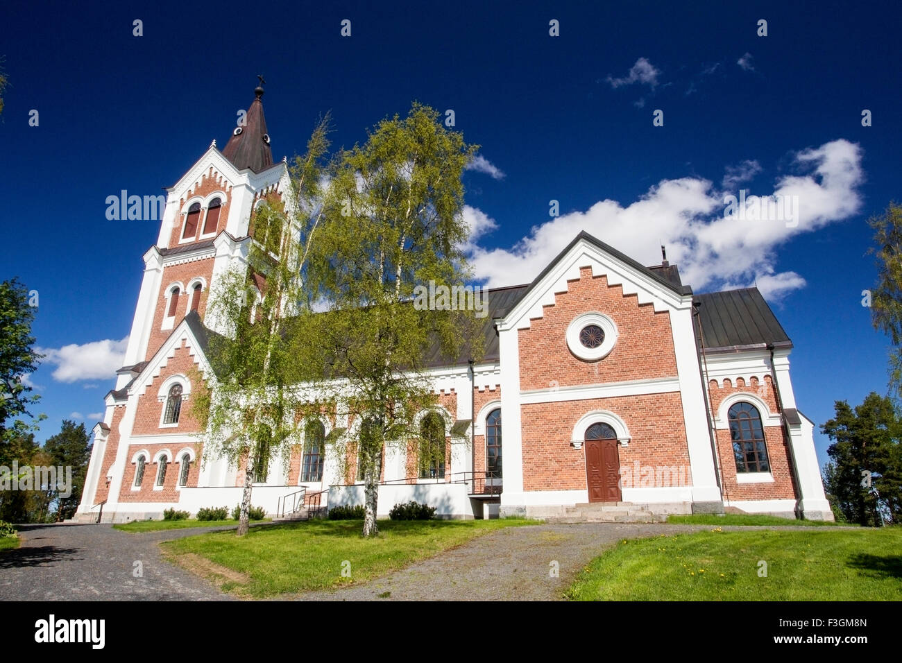 Kirche in der Nähe von Liminganlahti, Oulu, Finnland. Stockfoto