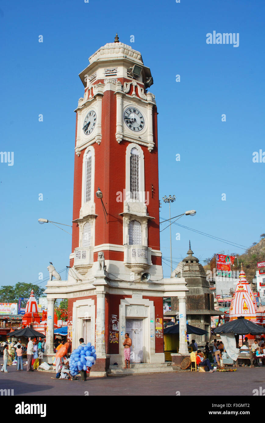 Birla Clock Tower, Hardwar, Haridwar, Uttar Pradesh, Uttarakhand, Indien, Asien Stockfoto