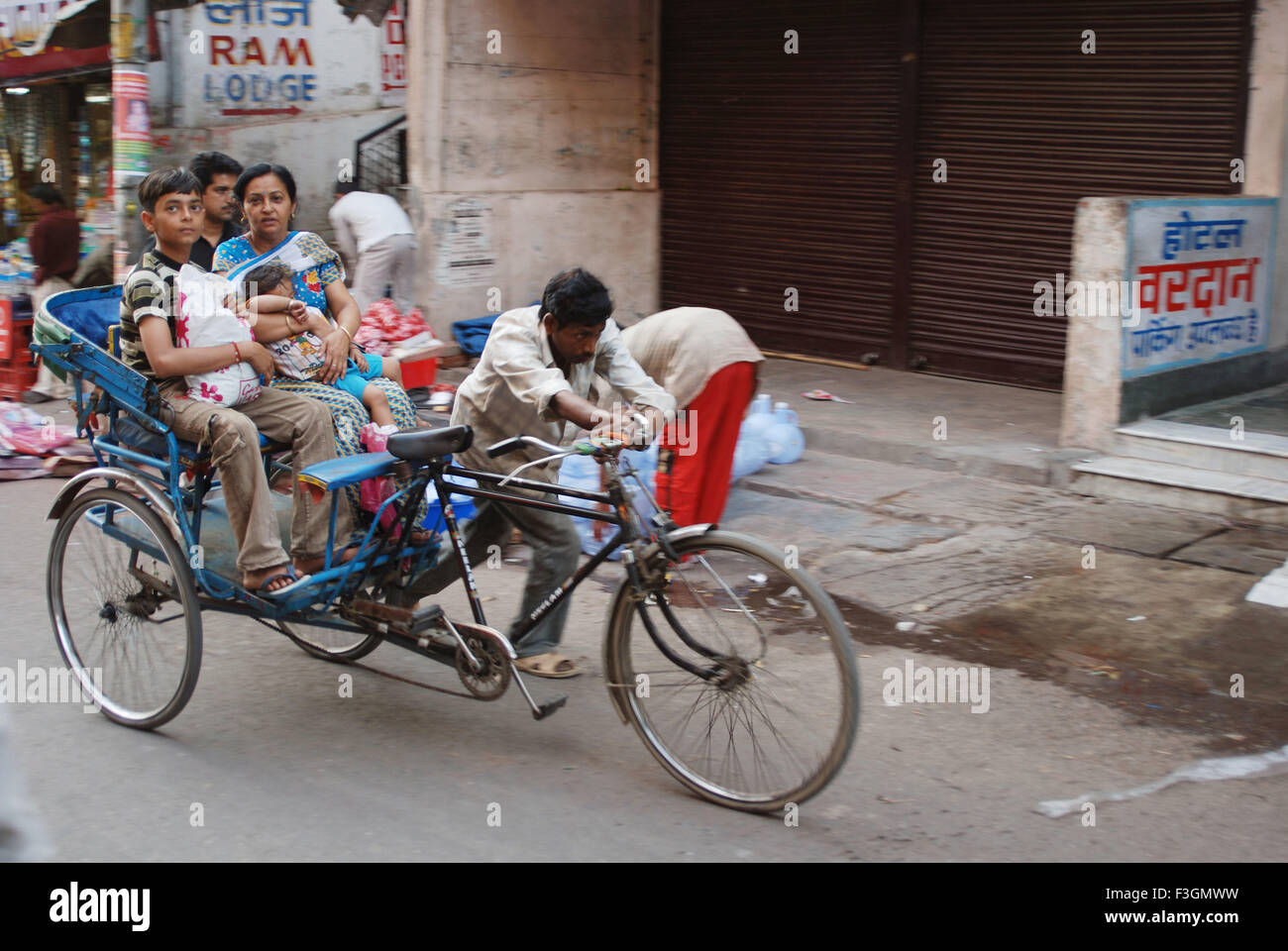 Fahrradrikscha; Haridwar; Uttar Pradesh; Indien Stockfoto
