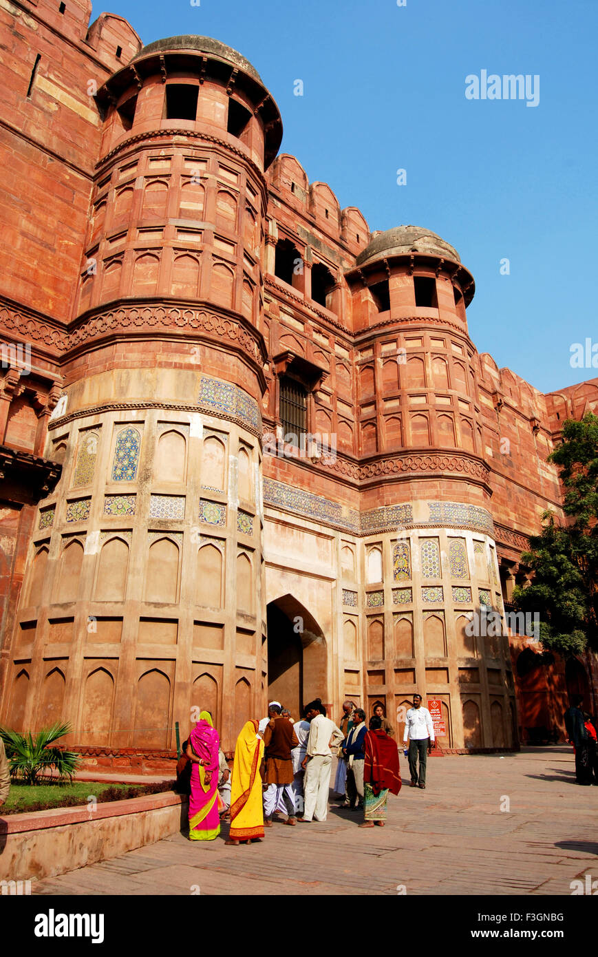 Inneren Tor des Roten Forts; Agra; Uttar Pradesh; Indien Stockfoto