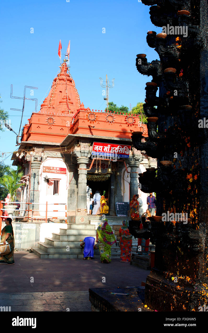 Berühmte Tempel der Göttin Har Siddhi; Ujjain; Madhya Pradesh; Indien Stockfoto