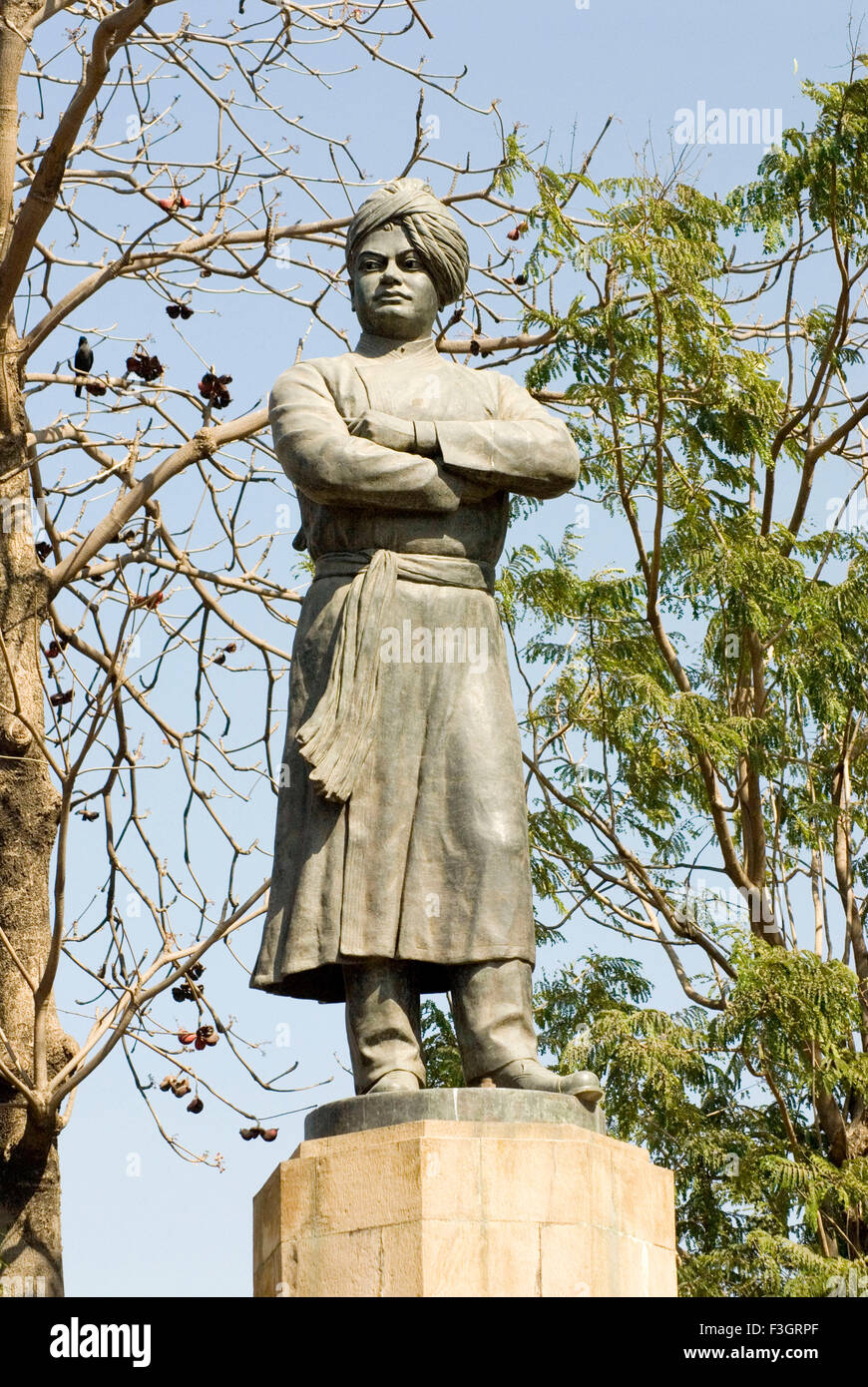 Swami Vivekananda, Bronzestatue, Narendranath Datta, Indischer Hindu Mönch, Gateway of India; Bombay, Mumbai; Maharashtra; Indien, asien Stockfoto