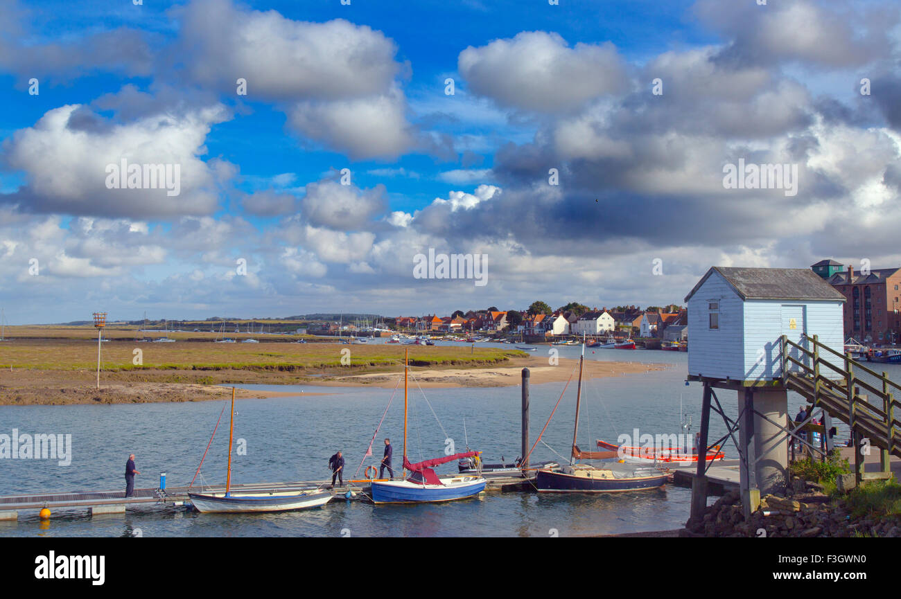 Wells-next-the-Sea ein Hafen an der Küste von North Norfolk England. Herbst Stockfoto