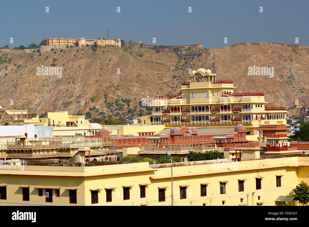 Stadt Ort Fort; Jaipur; Rajasthan; Indien Stockfoto