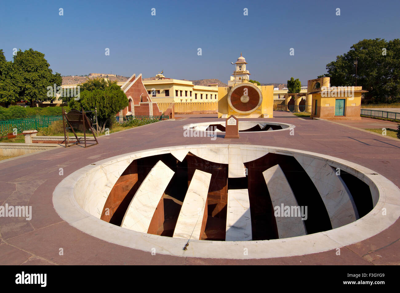 Jantar Mantar Sternwarte; Jaipur; Rajasthan; Indien Stockfoto