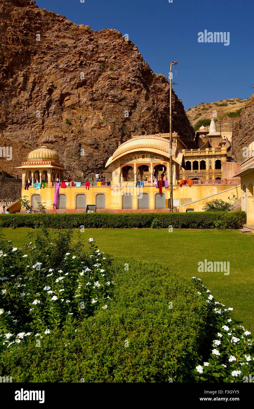 Galta Tempel; Jaipur; Rajasthan; Indien Stockfoto