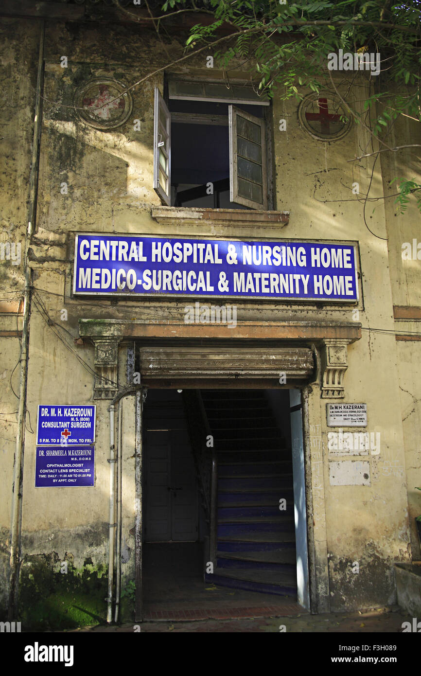 Medico chirurgische und Mutterschaft zu Hause J. Boman Behram Straße; Bombay jetzt Mumbai; Maharashtra; Indien Stockfoto