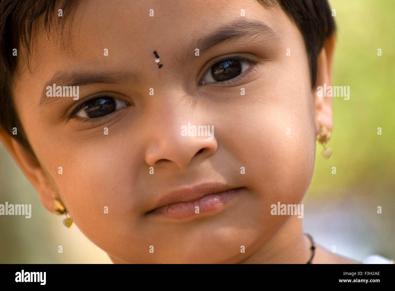 Mädchen mit Blick auf Kamera ; Maharashtra ; Indien ; Asien Stockfoto