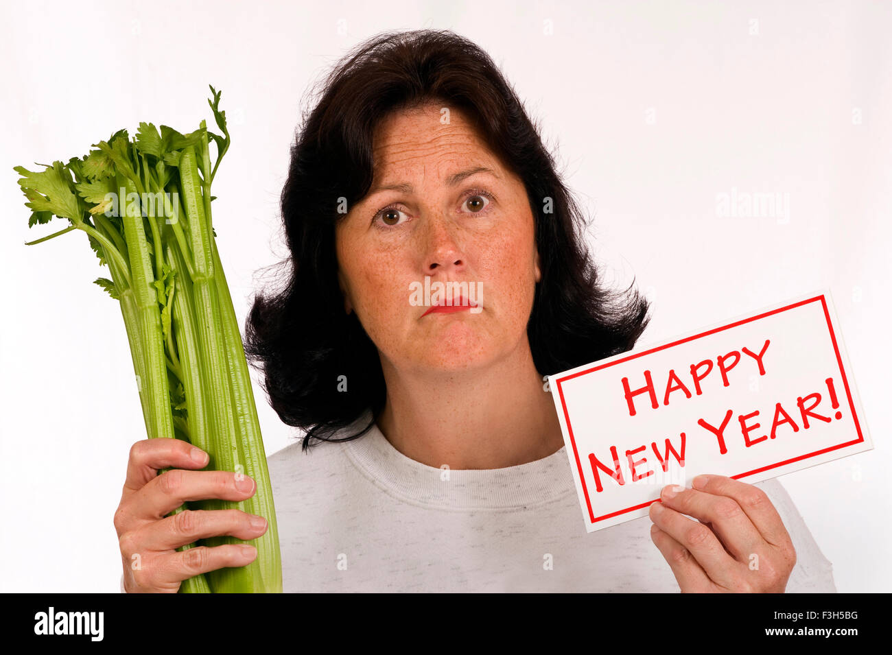 Silvester Diät Aufregung Stockfoto