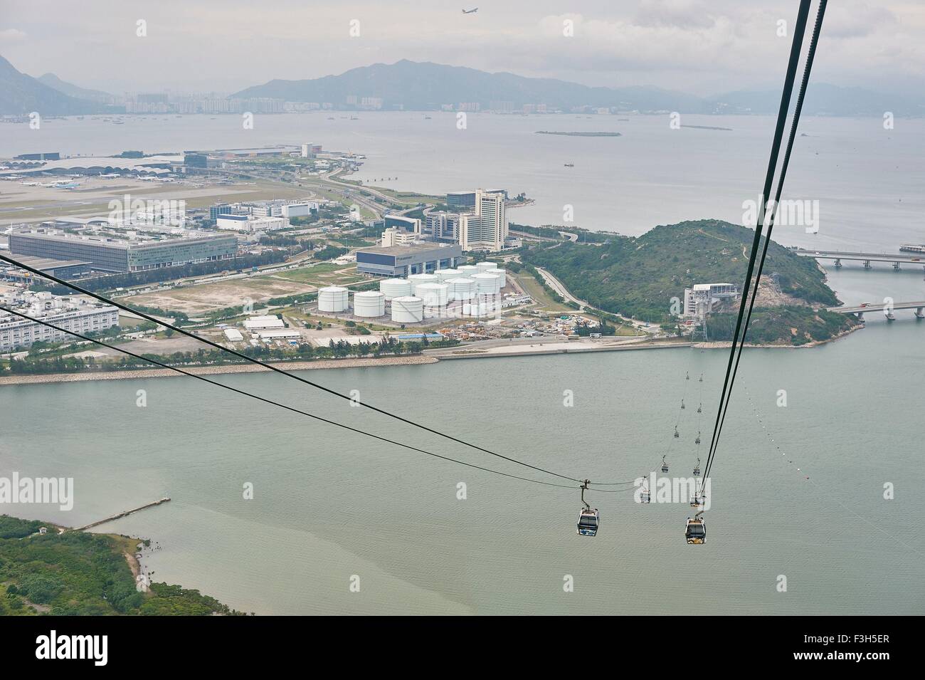 Seilbahnen, Tsim Sha Tsui, Hongkong Stockfoto
