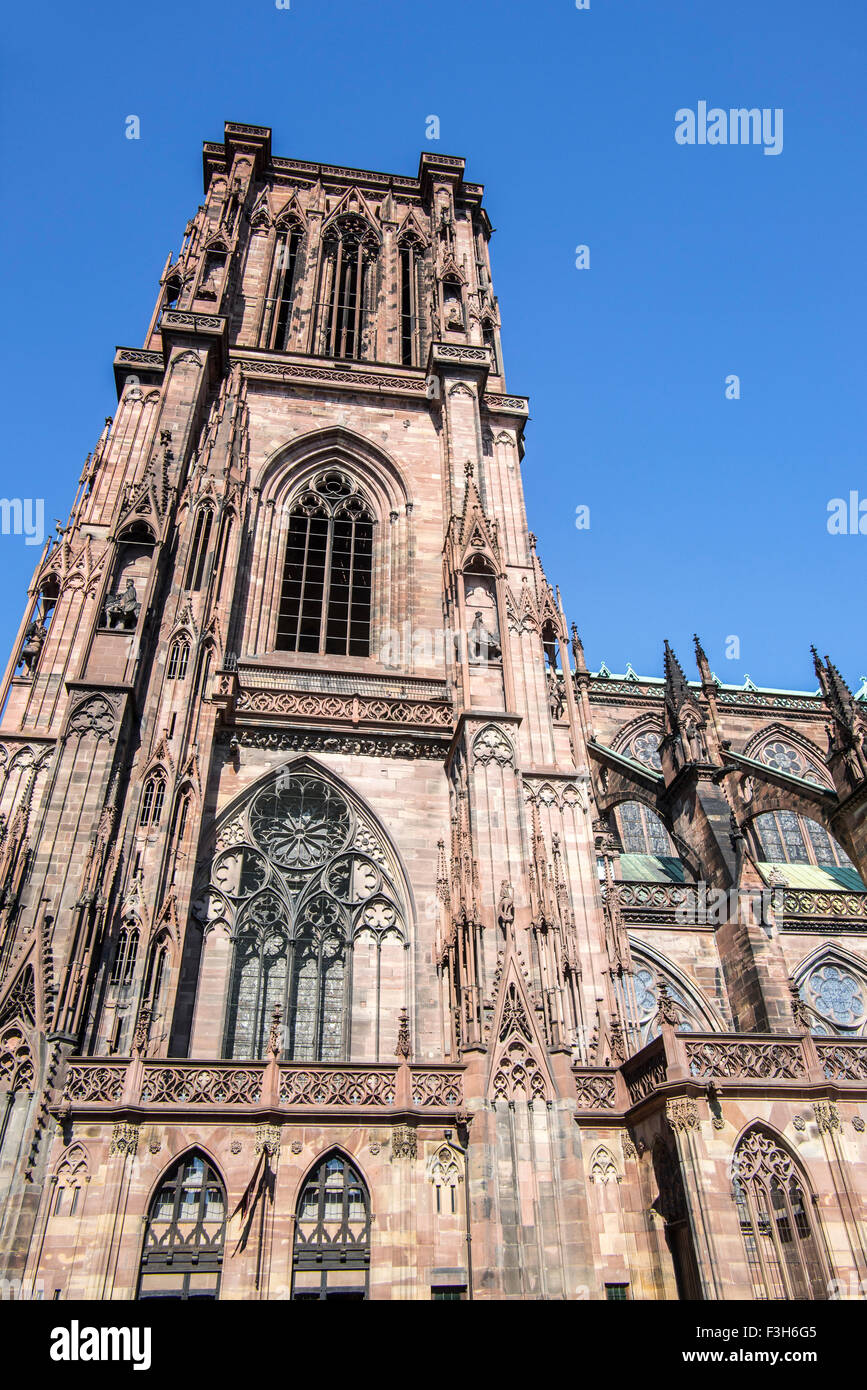 Kathedrale unserer lieben Frau von Straßburg / Cathédrale Notre-Dame de Strasbourg, Elsass, Frankreich Stockfoto
