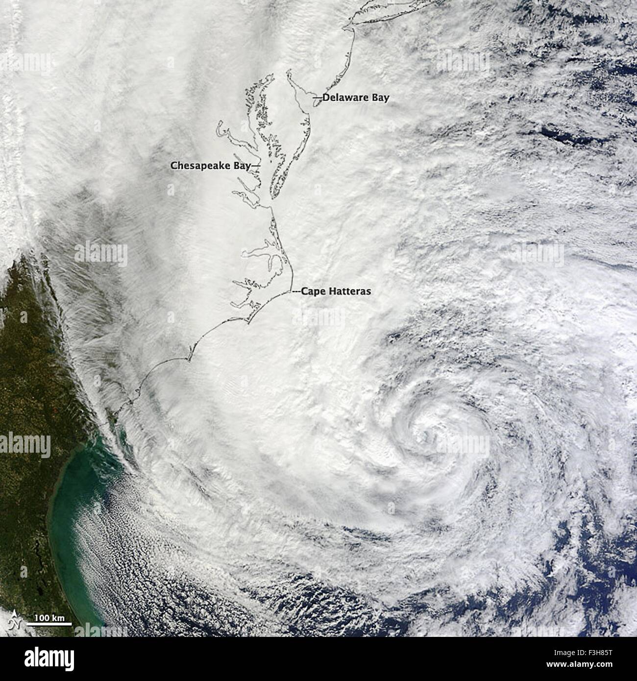 Hurrikan Sandstrand NASA Earth observatory Stockfoto