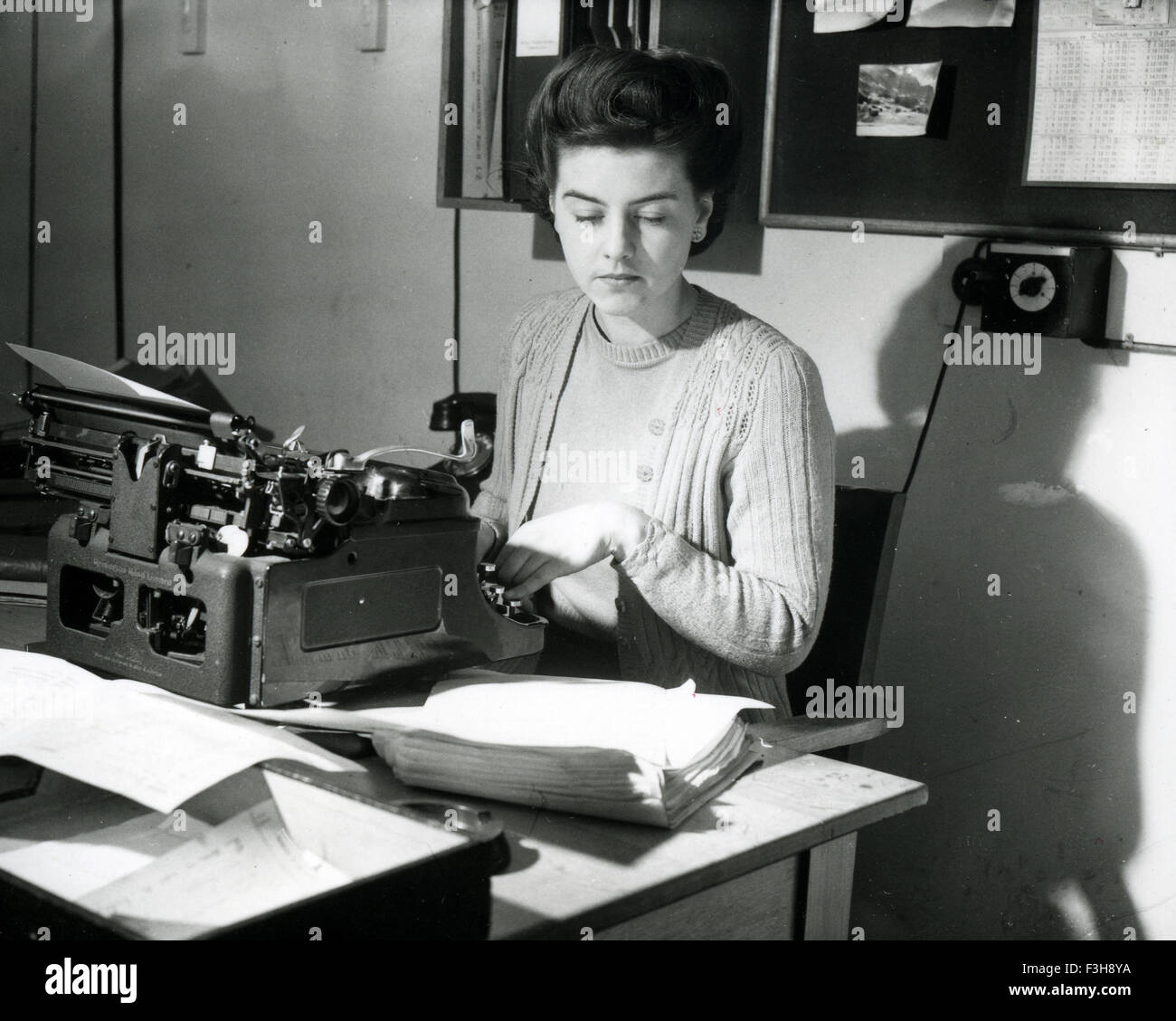 Londoner Büro SCHREIBKRAFT im Jahre 1941 Stockfoto