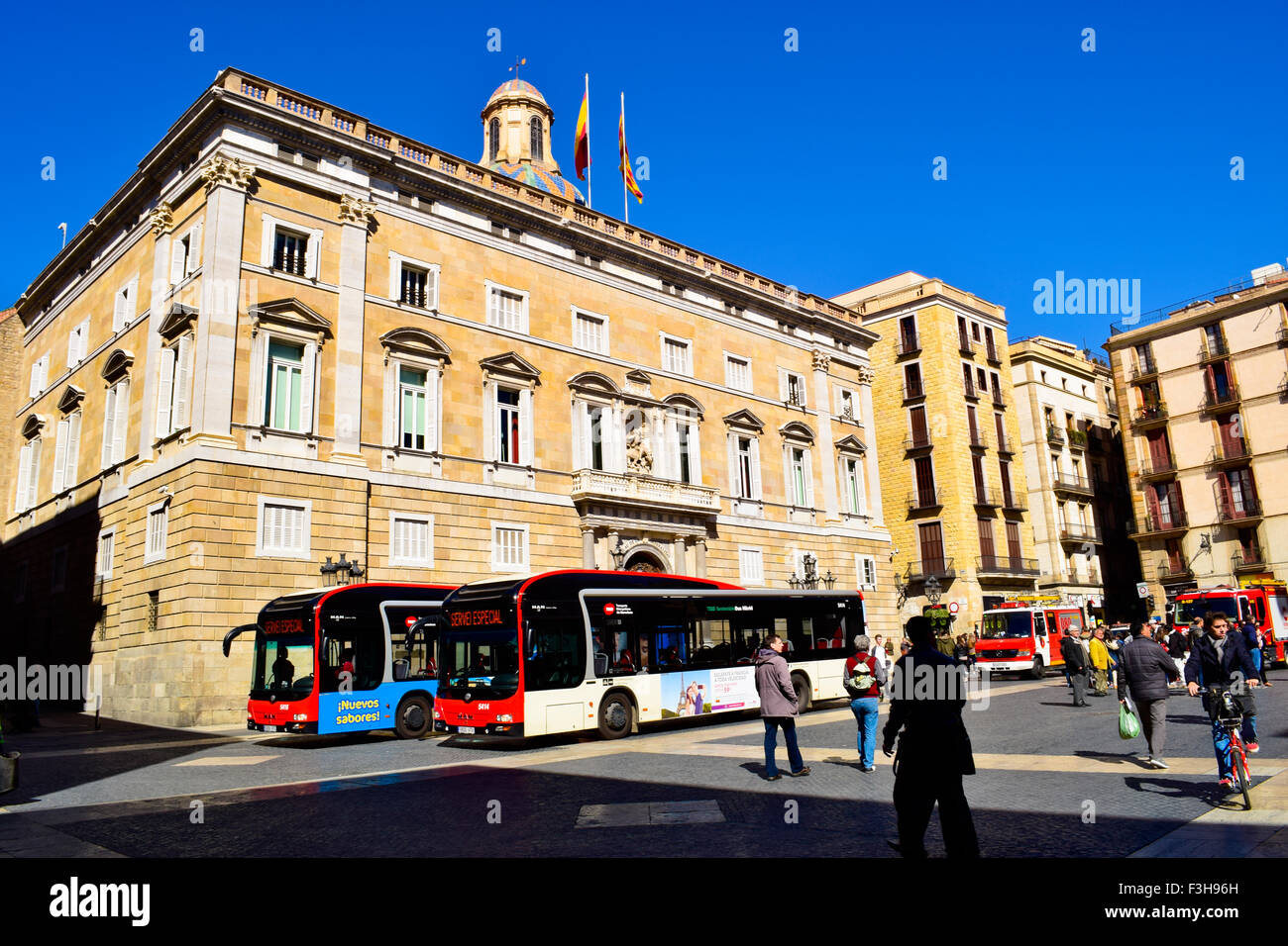 Palau De La Generalitat. Plaça Sant Jaume, Barcelona, Katalonien, Spanien. Stockfoto