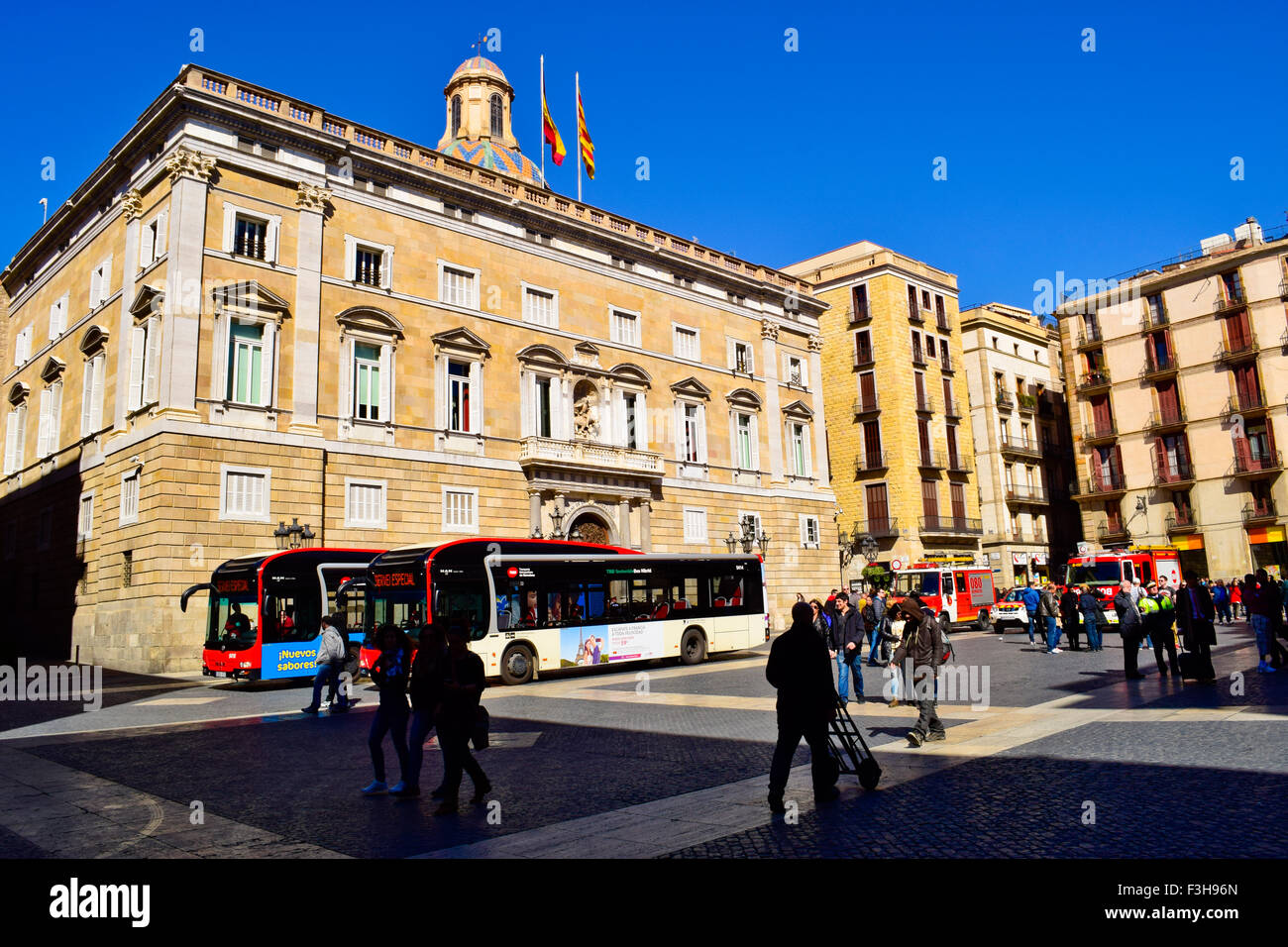 Palau De La Generalitat. Plaça Sant Jaume, Barcelona, Katalonien, Spanien. Stockfoto