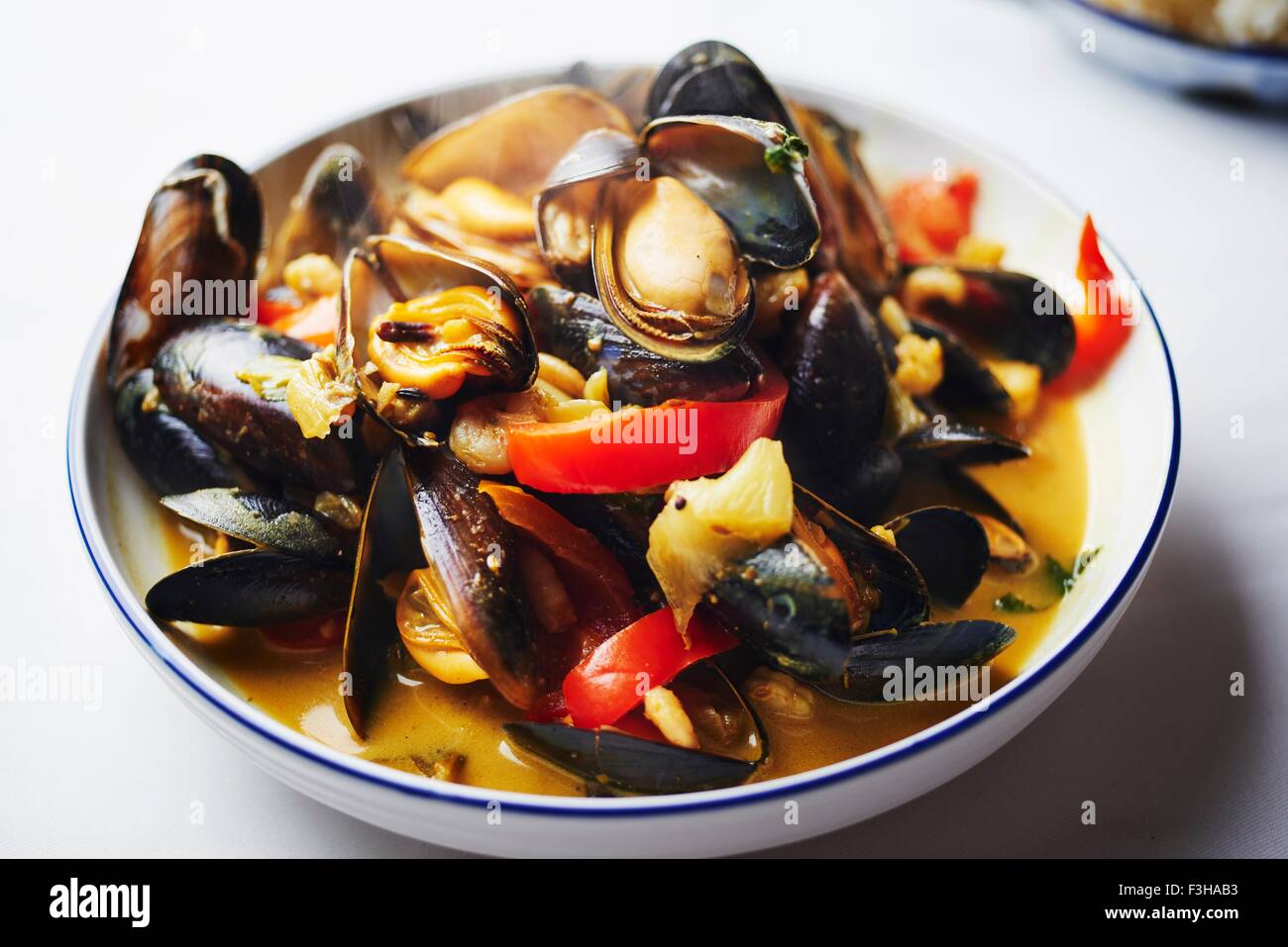 Südindische Fischcurry, close-up Stockfoto