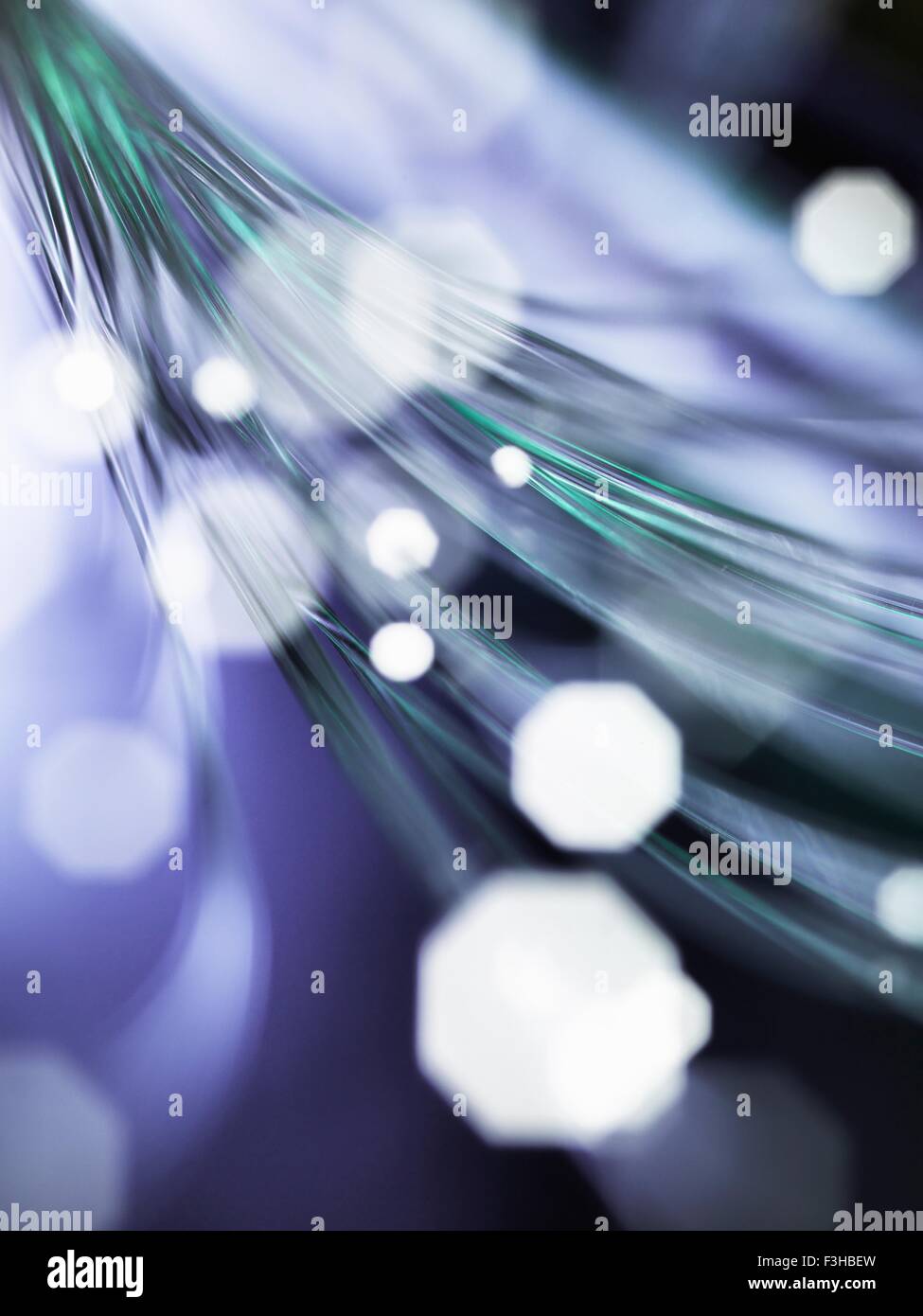 Stränge der Glasfaser verwendet zum Senden von Daten, close-up Stockfoto