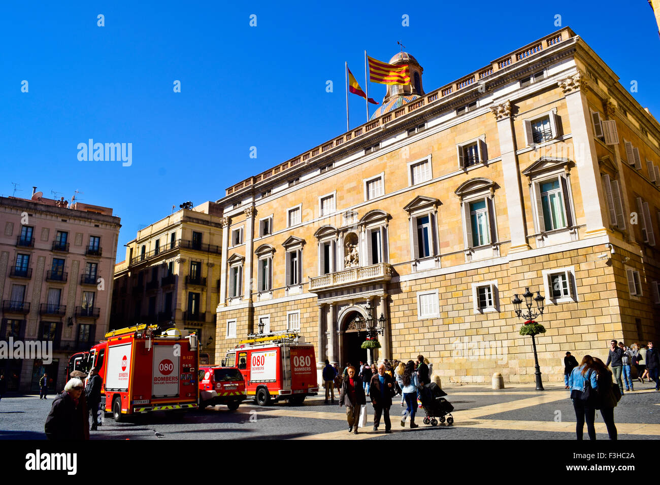 Palau De La Generalitat. Plaça Sant Jaume, Barcelona, Katalonien, Spanien. Stockfoto