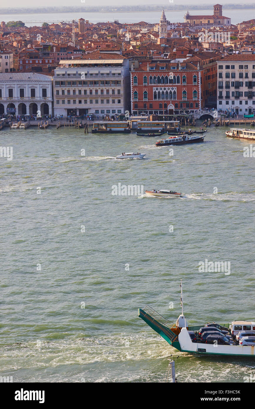 Blick auf Venedig vom Kirchturm von Basilica di San Giorgio Maggiore Venetien Italien Europa Stockfoto