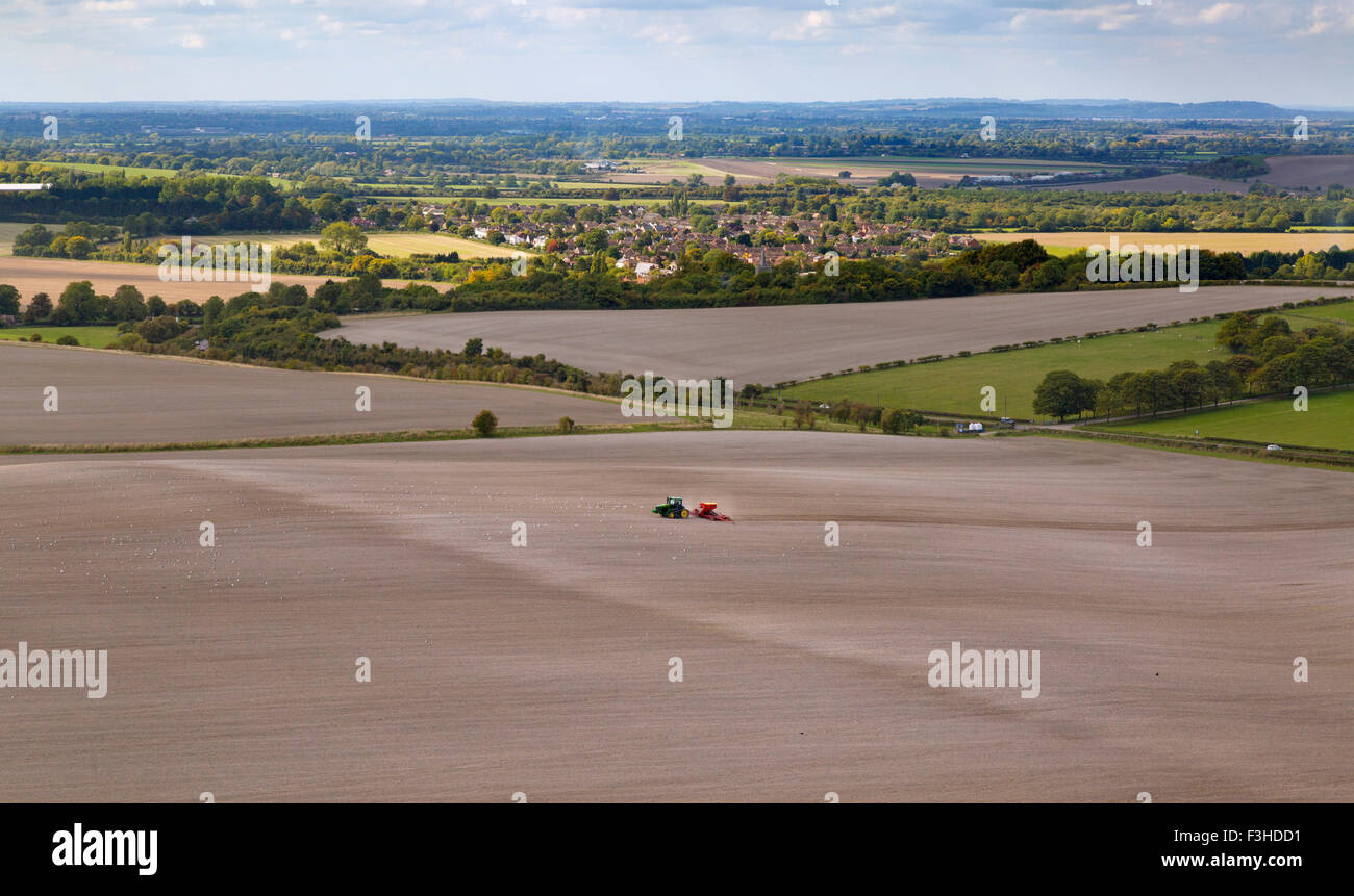 Herbst in der Nähe von Ivinghoe Dorf Chilterns Buckinghamshire Bohren Stockfoto