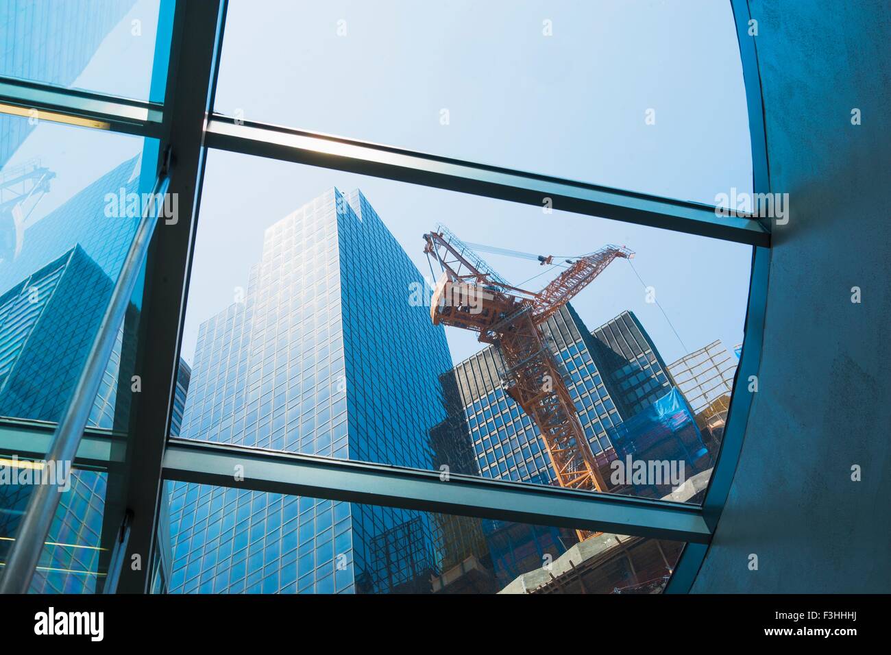 Gebäude gebaut, niedrigen Winkel Ansicht, New York, USA Stockfoto