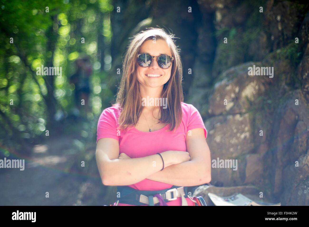 Porträt von Felsen Kletterer, der französische Dom, Zig Zag, Oregon, USA Stockfoto