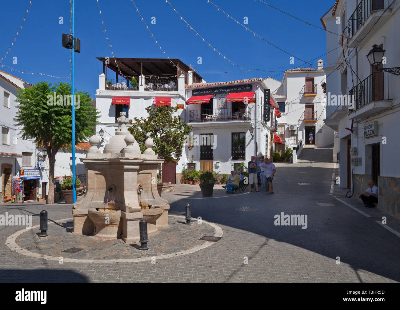 Casares Dorf Straßen, Provinz Malaga, Andalusien, Spanien Stockfoto