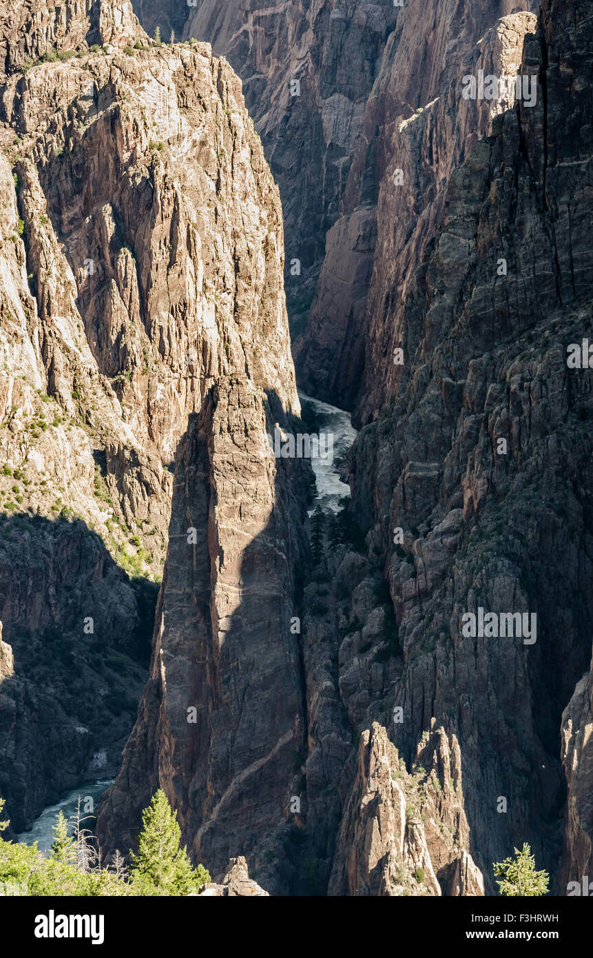 Die rasenden Gunnison River schnitzt durch zerklüftete Schluchten Stockfoto