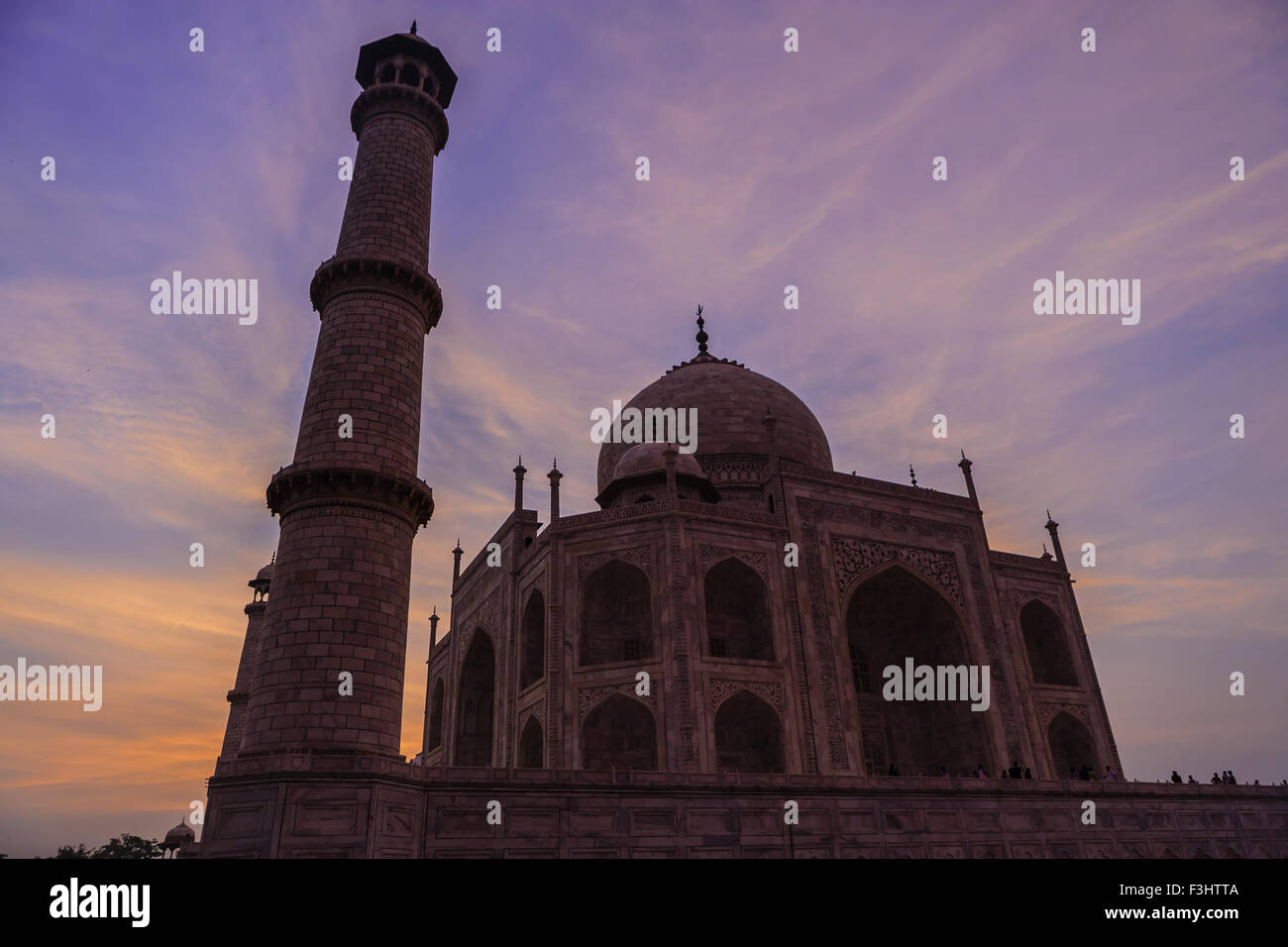 Taj Mahal im Sonnenuntergang Stockfoto