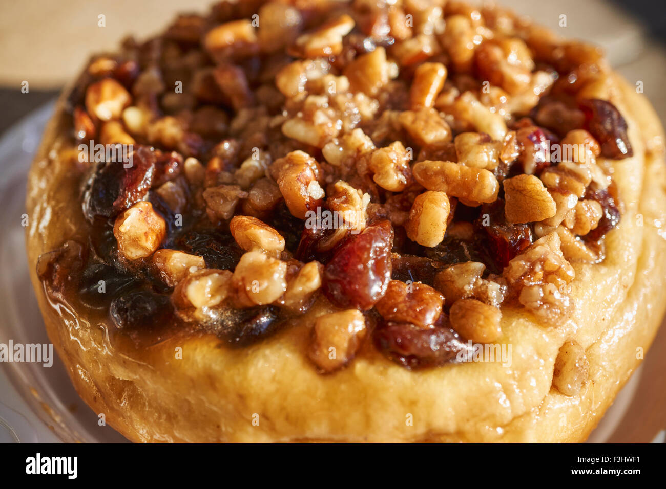 Einem klebrigen Brötchen gebacken die klassische amerikanische Artikel Stockfoto