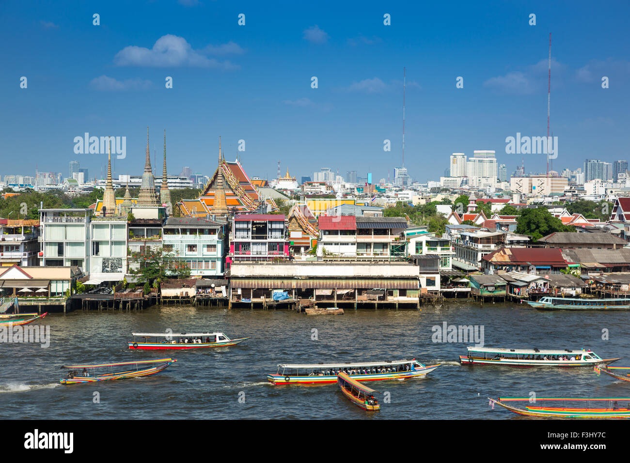 Schönen Fluss Seite der Stadt von Bangkok, Thailand Stockfoto