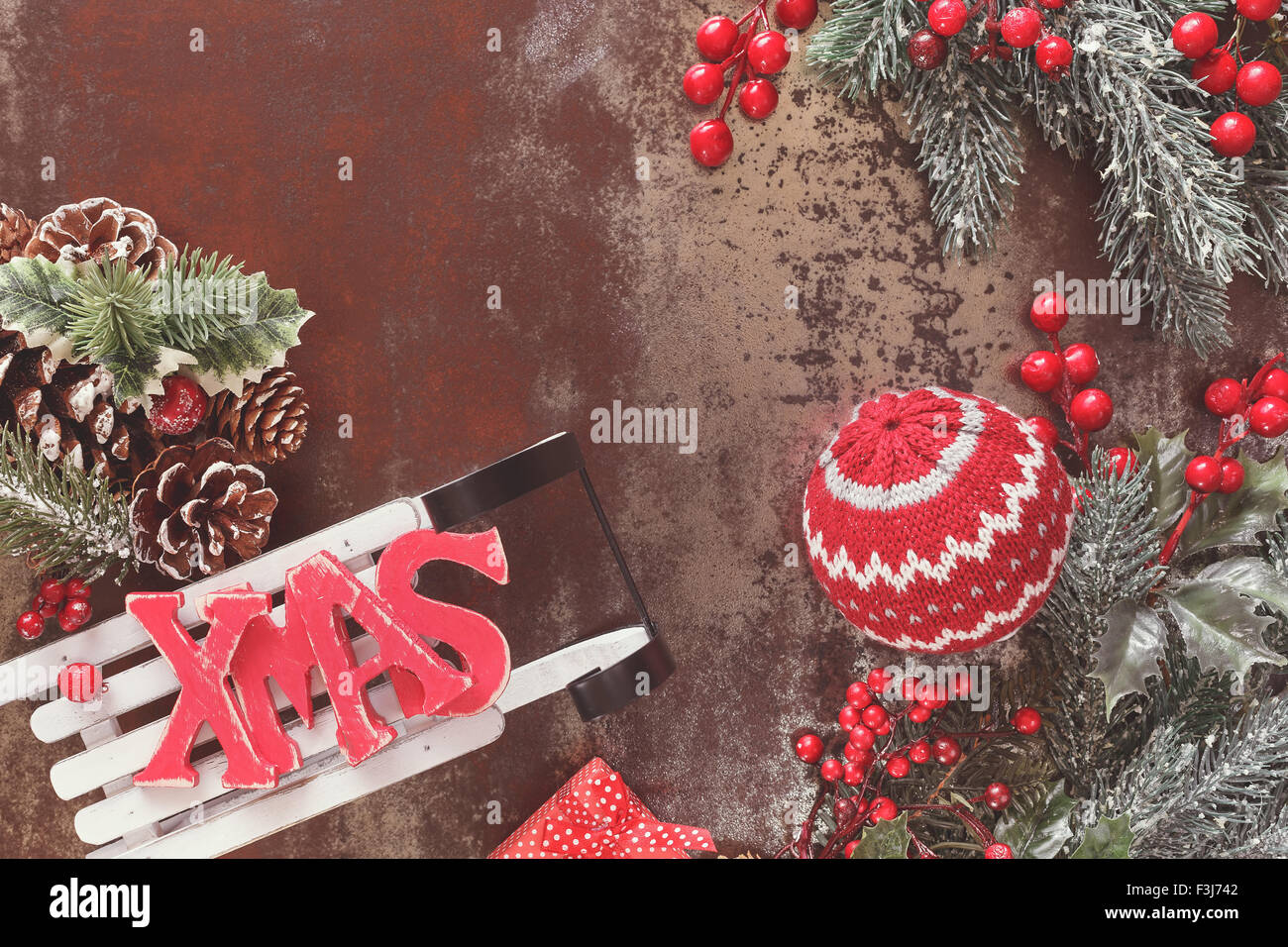 Weihnachten Hintergrund Mit Wolligen Weihnachtsdekoration Und
