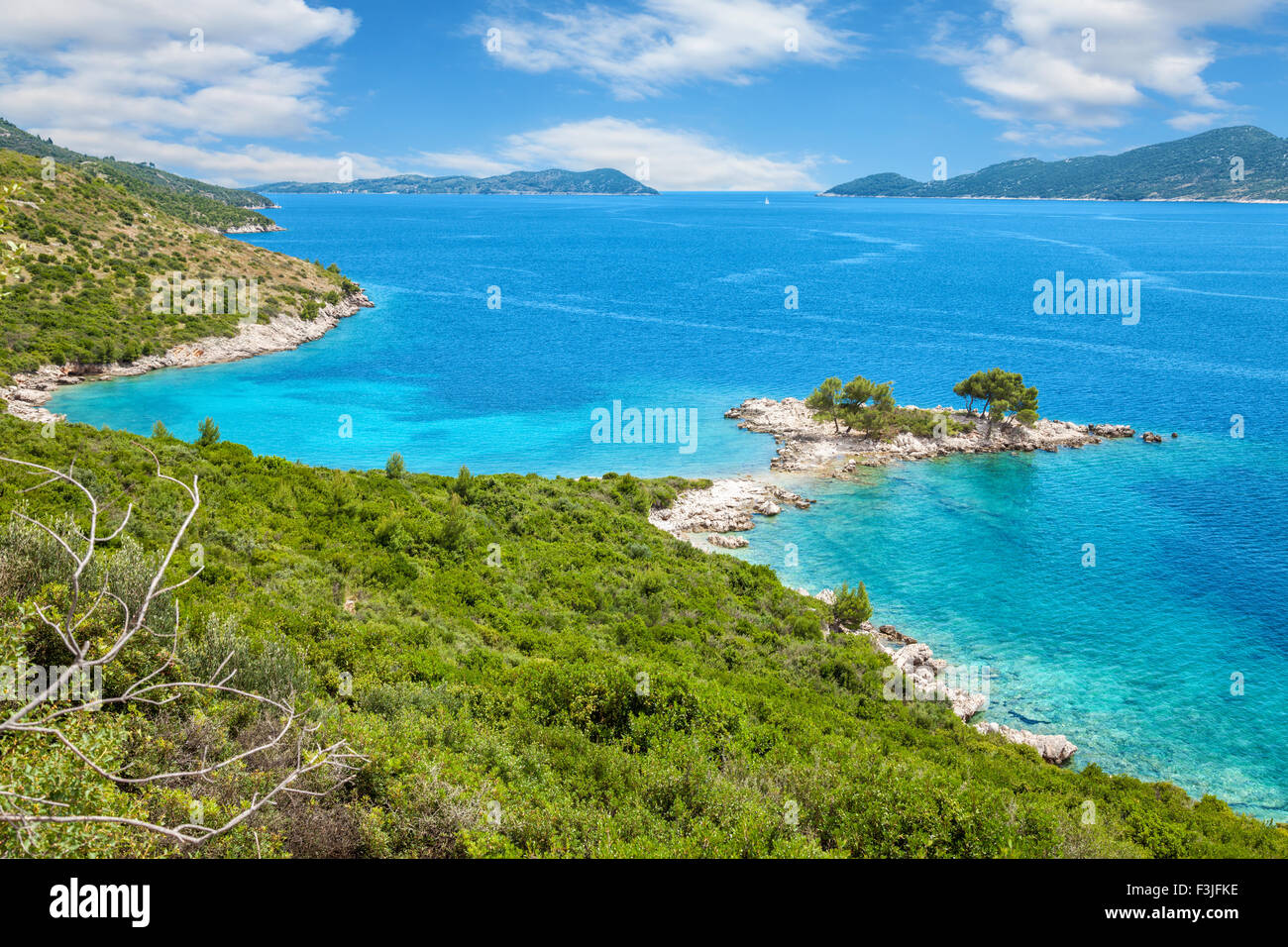 Wunderschönen türkisblauen Strand in der Nähe von Dubrovnik, Kroatien Stockfoto