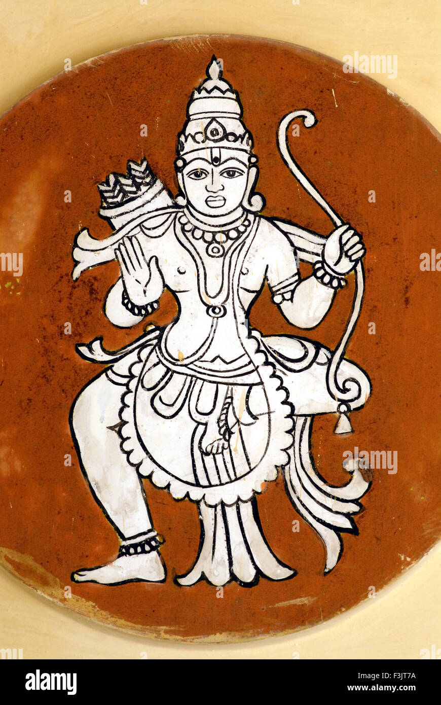Wandmalerei Rama siebte Inkarnation Ambalpadi Udupi Indien Stockfoto
