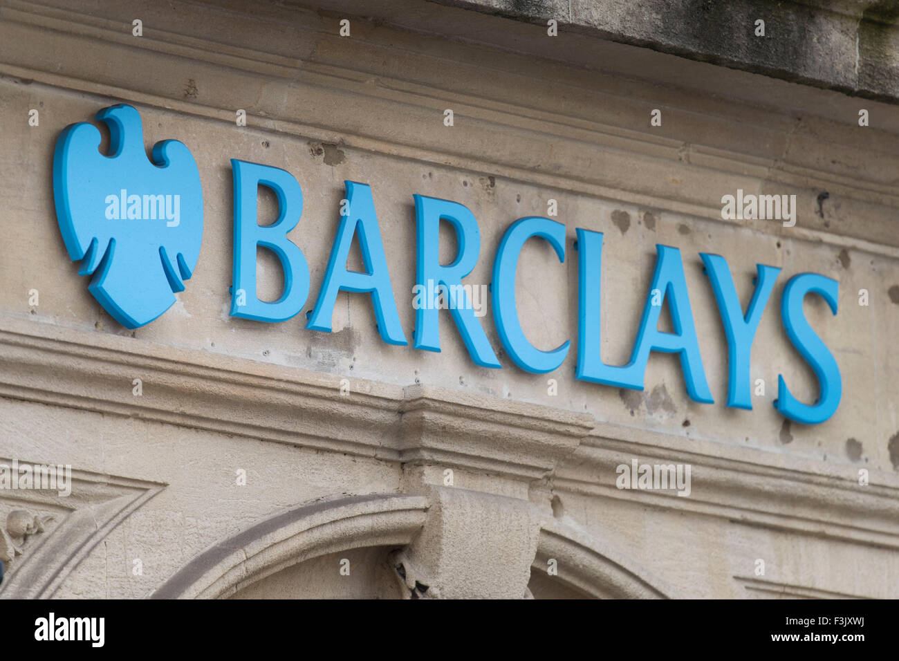 Barclays Bank Zeichen Logo. Stockfoto