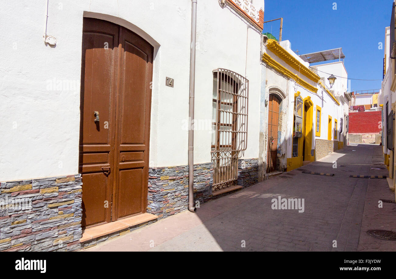 typischen weißen Häuser von Almeria, Spanien Stockfoto