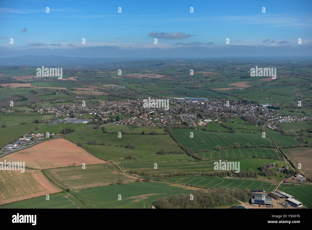 Luftbild der Bromyard, Herefordshire Stockfoto