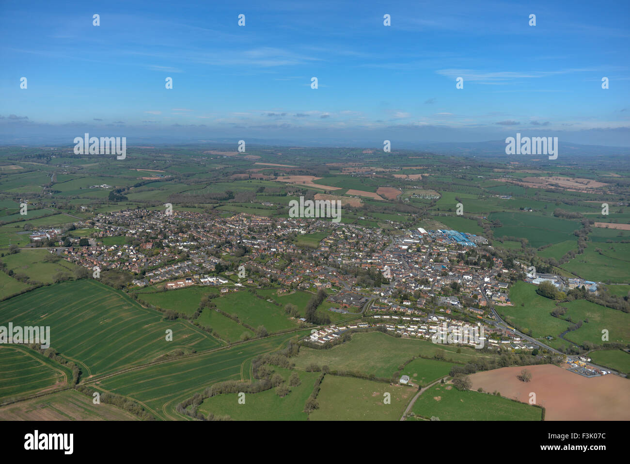 Luftbild der Bromyard, Herefordshire Stockfoto