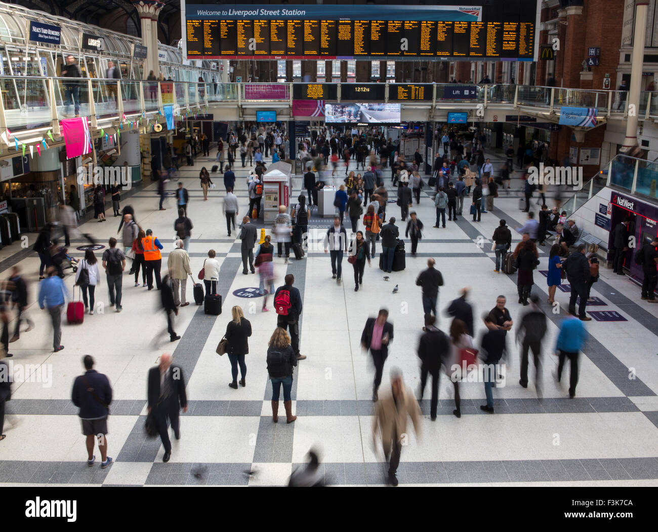 Liverpool Street Station in London Rush hour Stockfoto